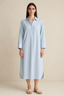 ONA by Yoon Chung Oversized Tropez Shirtdress Sky Blue